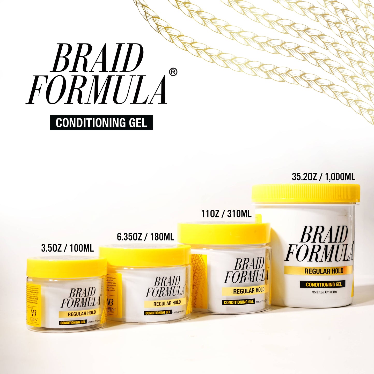 EBIN NEW YORK - BRAID FORMULA CONDITIONING GEL REGULAR HOLD : 3.53oz / 100mL