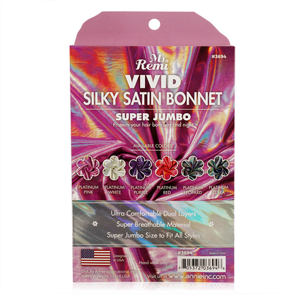 Annie International - Ms. Remi Silky Satin Vivid Bonnet X-Jumbo Platinum, Assorted