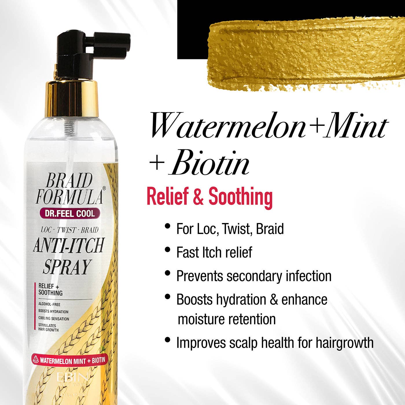 EBIN NEW YORK - Dr. Feel Cool Anti-Itch Spray - Watermelon Mint + Biotin
