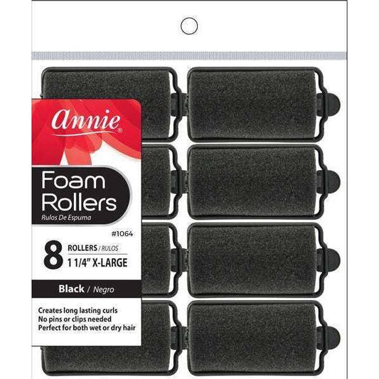 Annie - Annie Foam Rollers X-Large 8Ct Black