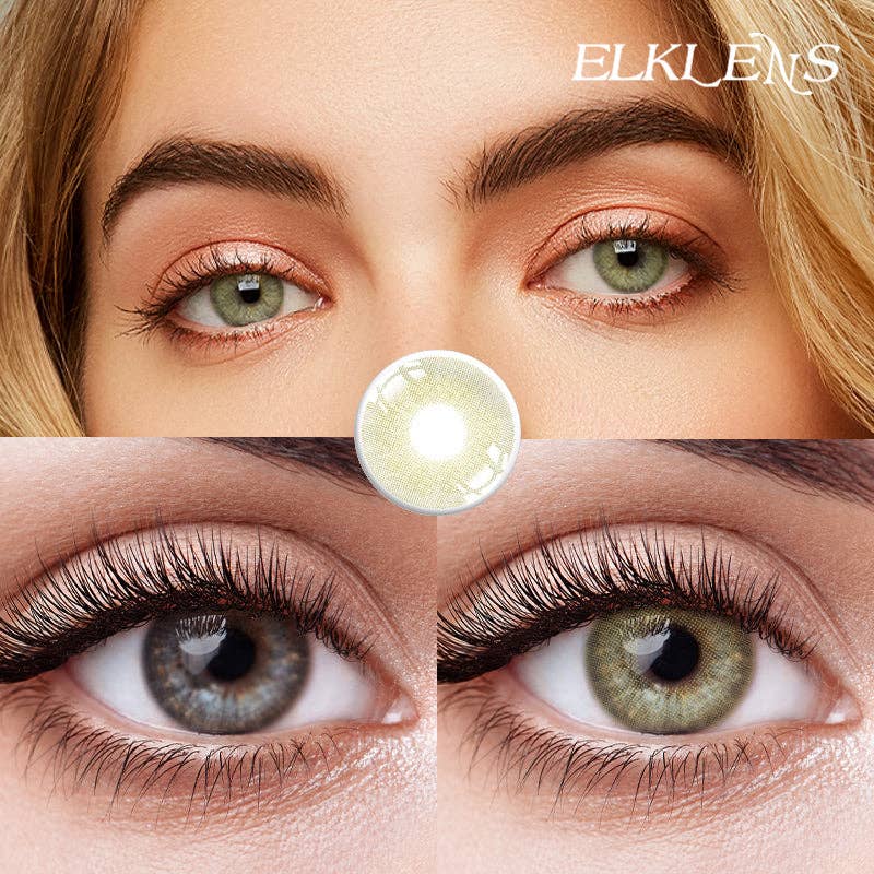 ELKLENS Amber Green Colored Contact Lenses