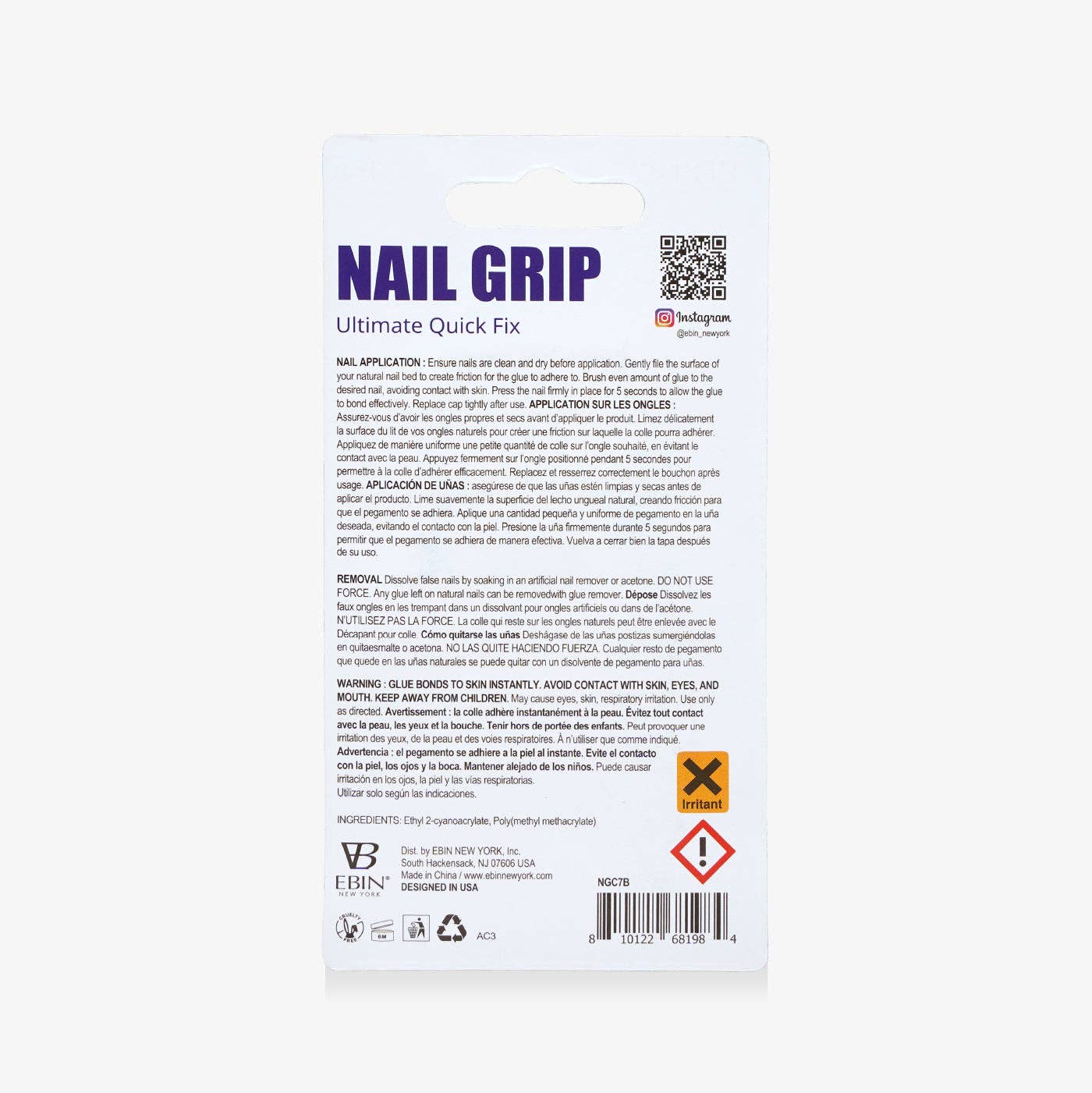 EBIN NEW YORK - Nail Grip: Clear♥Drop