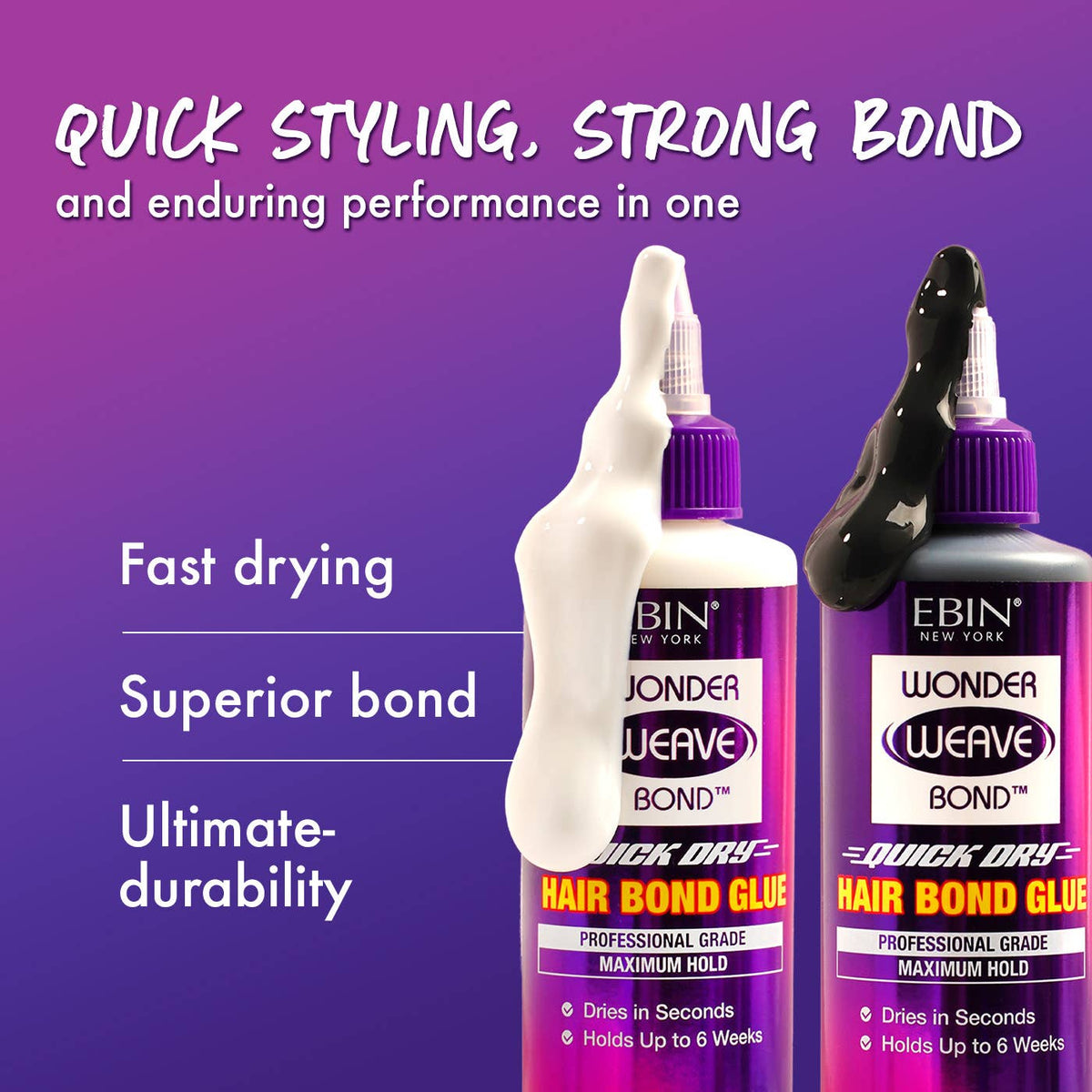 EBIN NEW YORK - Wonder Weave Bond Hair Bond Glue (Black): 2oz/60mL