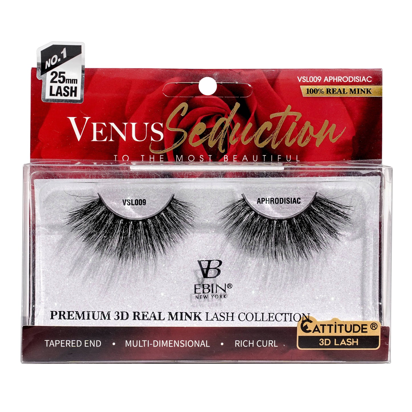 EBIN NEW YORK - Venus Seduction 25mm Real Mink 3D Lashes: Cherish