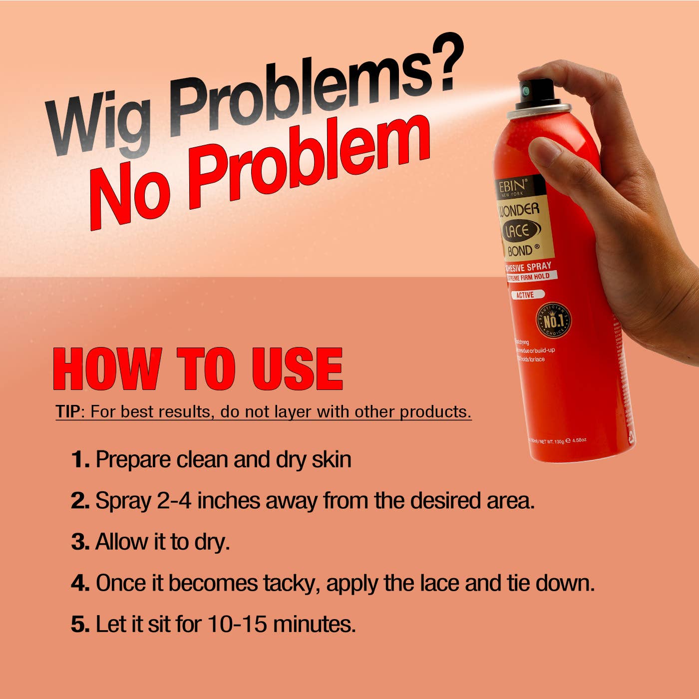 EBIN NEW YORK - Wonder Lace Bond Wig Adhesive Spray - Extreme Firm Hold: 30ml