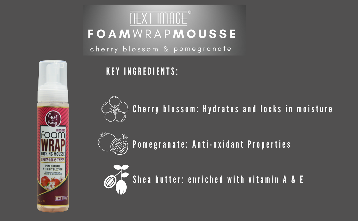 ON Natural USA - NEXT IMAGE-Foam Wrap Locking Mousse[Pome & Cherry Blossom]: 8oz