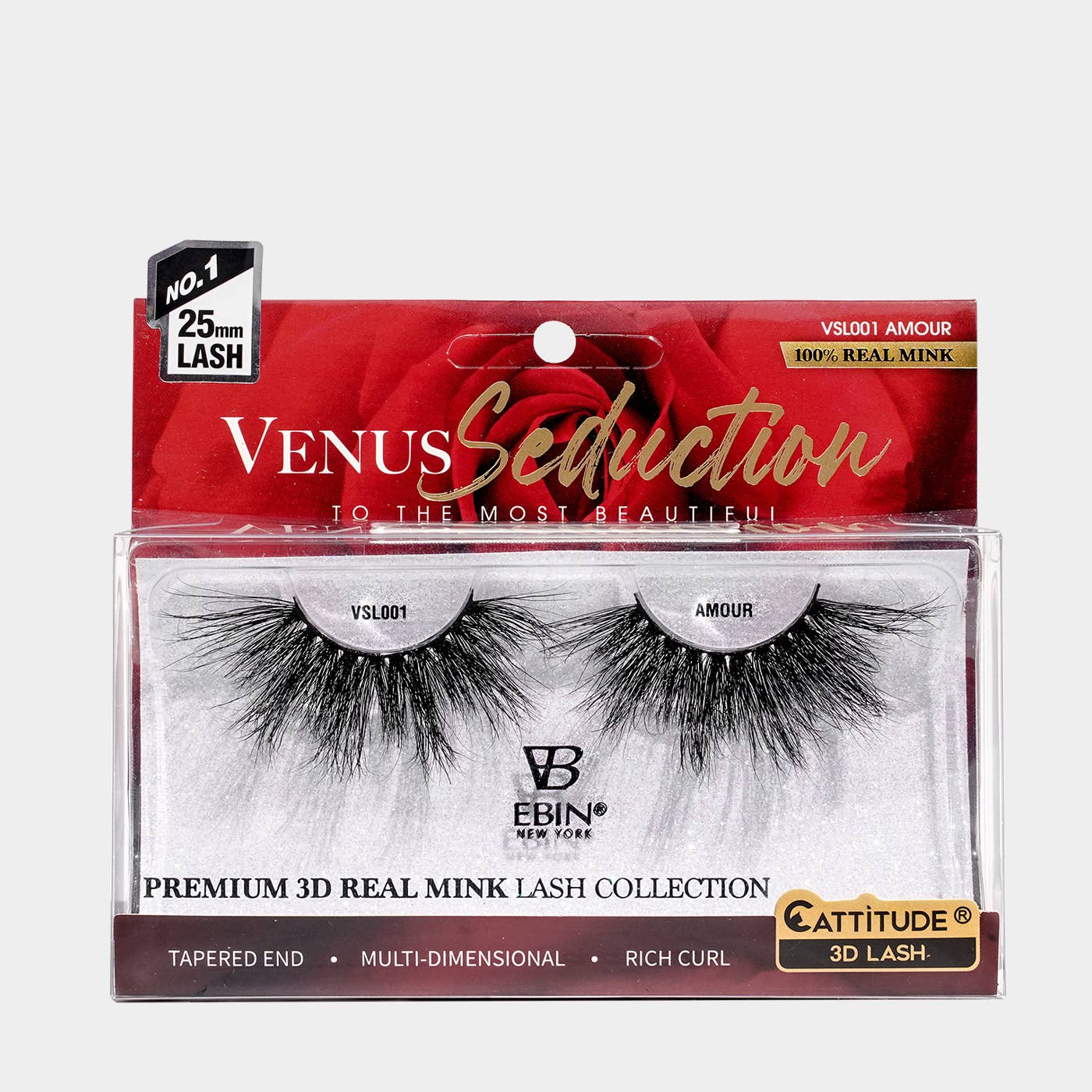 EBIN NEW YORK - Venus Seduction 25mm Real Mink 3D Lashes: Cherish