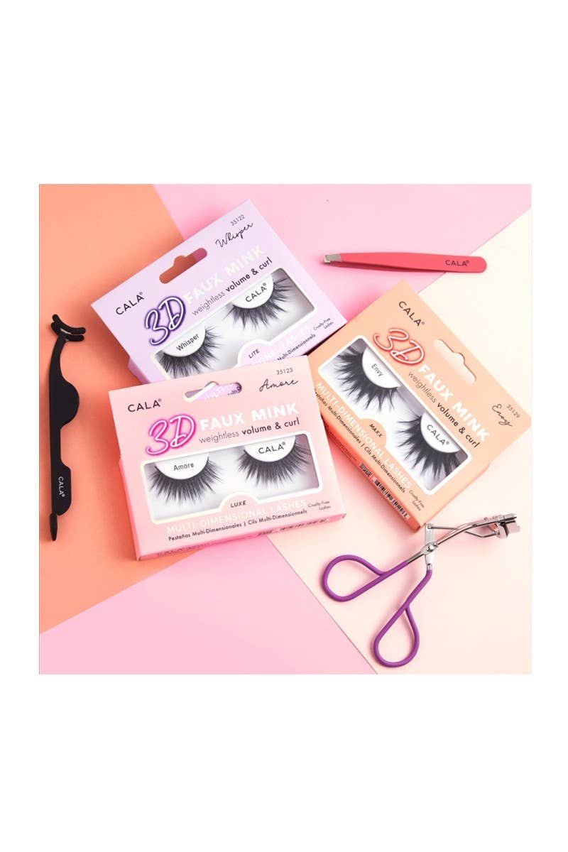 PINEAPPLE Beauty - CALA 35127 D-Vine 3D Faux Mink Volume & Curl Lashes - 12 pc