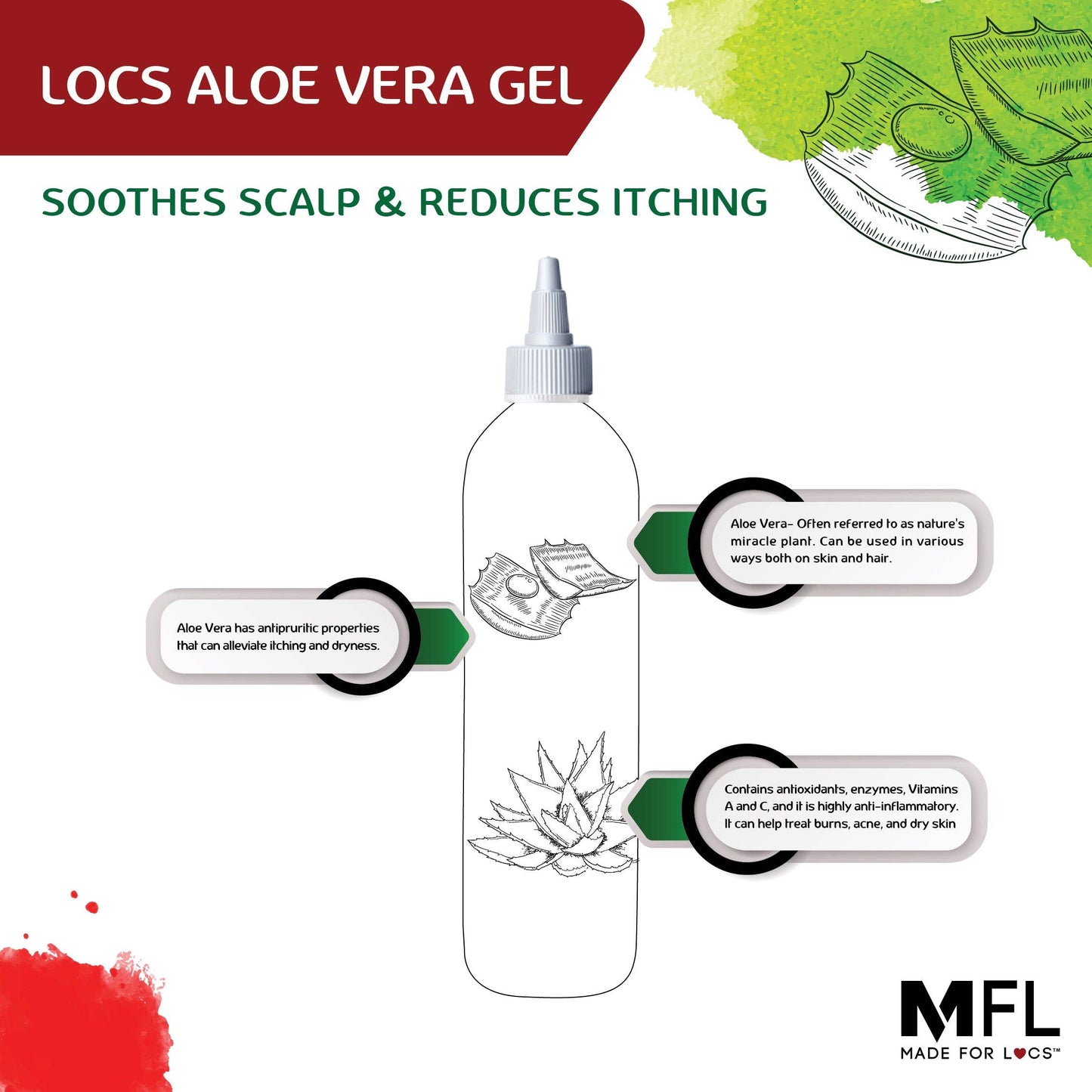 Made For Locs - Locs Vegan Aloe Vera Soothing & Styling Gel | 8 oz