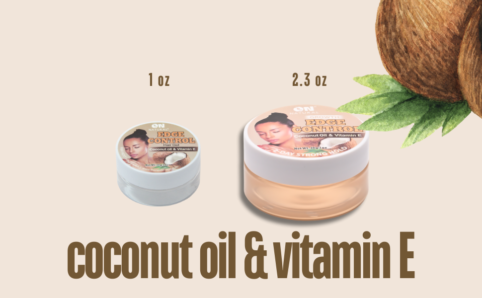 ON Natural USA - ON NATURAL - Edge Control Hair Gel [Coconut Oil & Vit E.]: 2.3oz