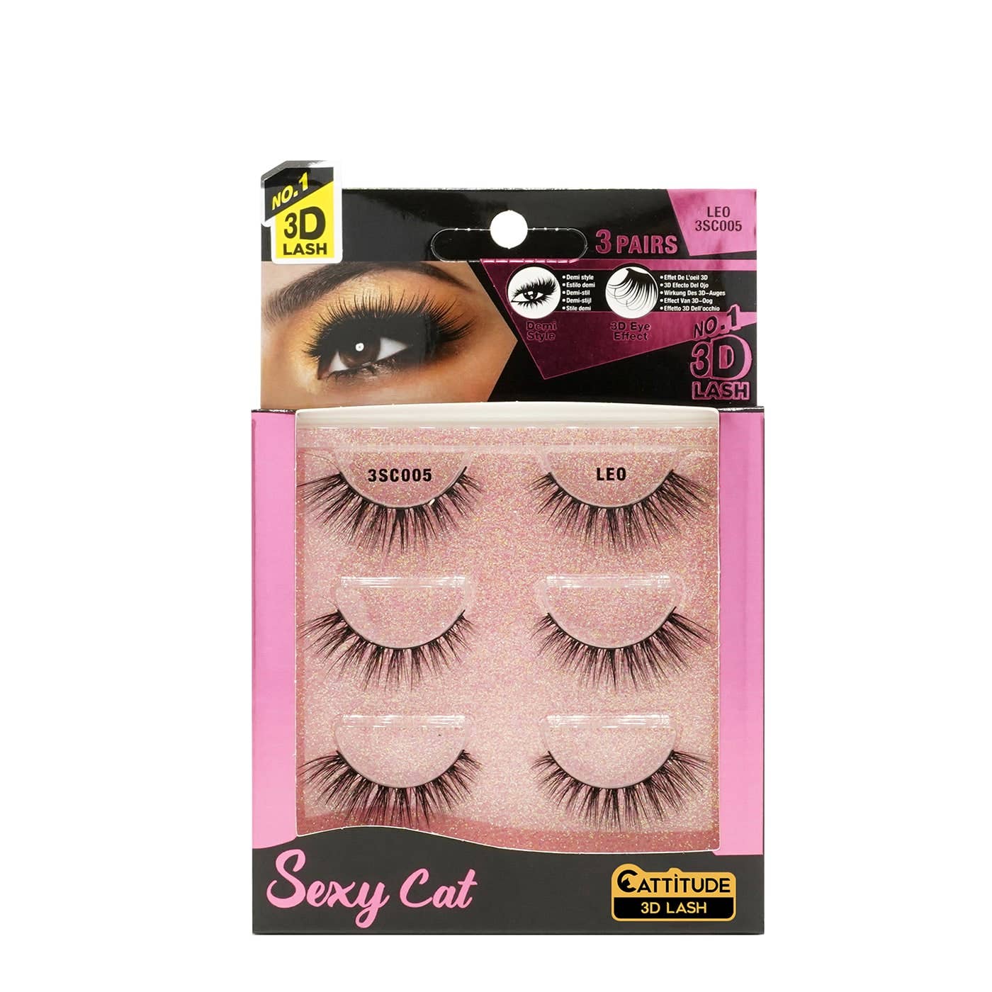 EBIN NEW YORK - Sexy Cat Lashes - 3 Pairs: Leo