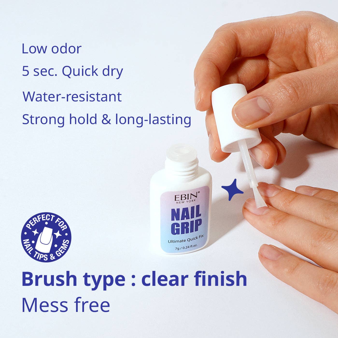 EBIN NEW YORK - Nail Grip: Clear♥Drop