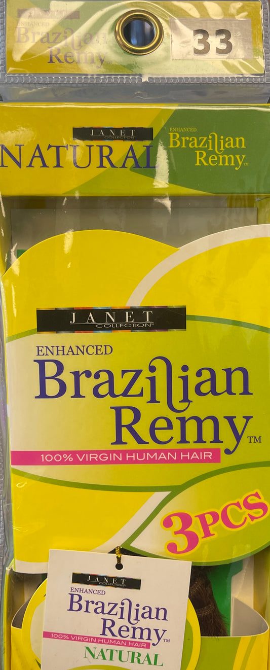 Janet Natural 100% Virgin Brazilian Remy Hair 14" Egyptian Wave Color 33 - 3 Piece