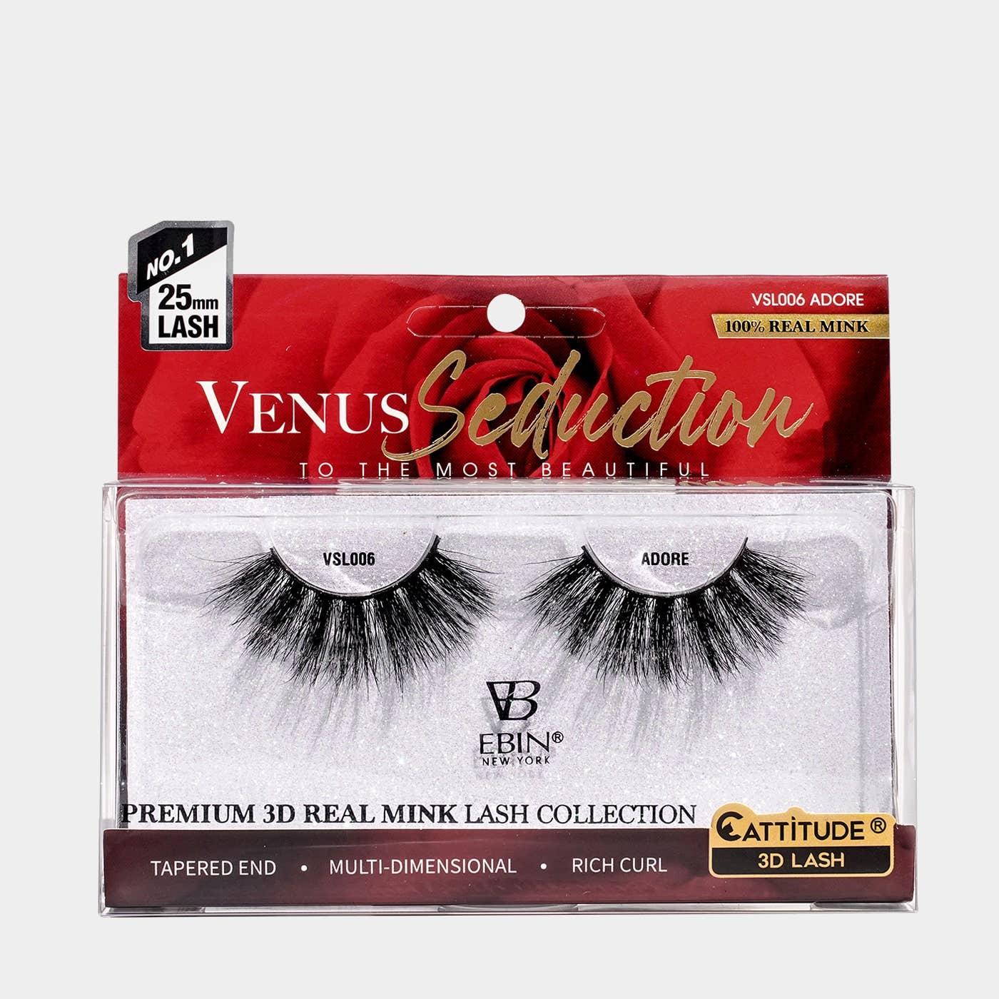 EBIN NEW YORK - Venus Seduction 25mm Real Mink 3D Lashes: Cherish