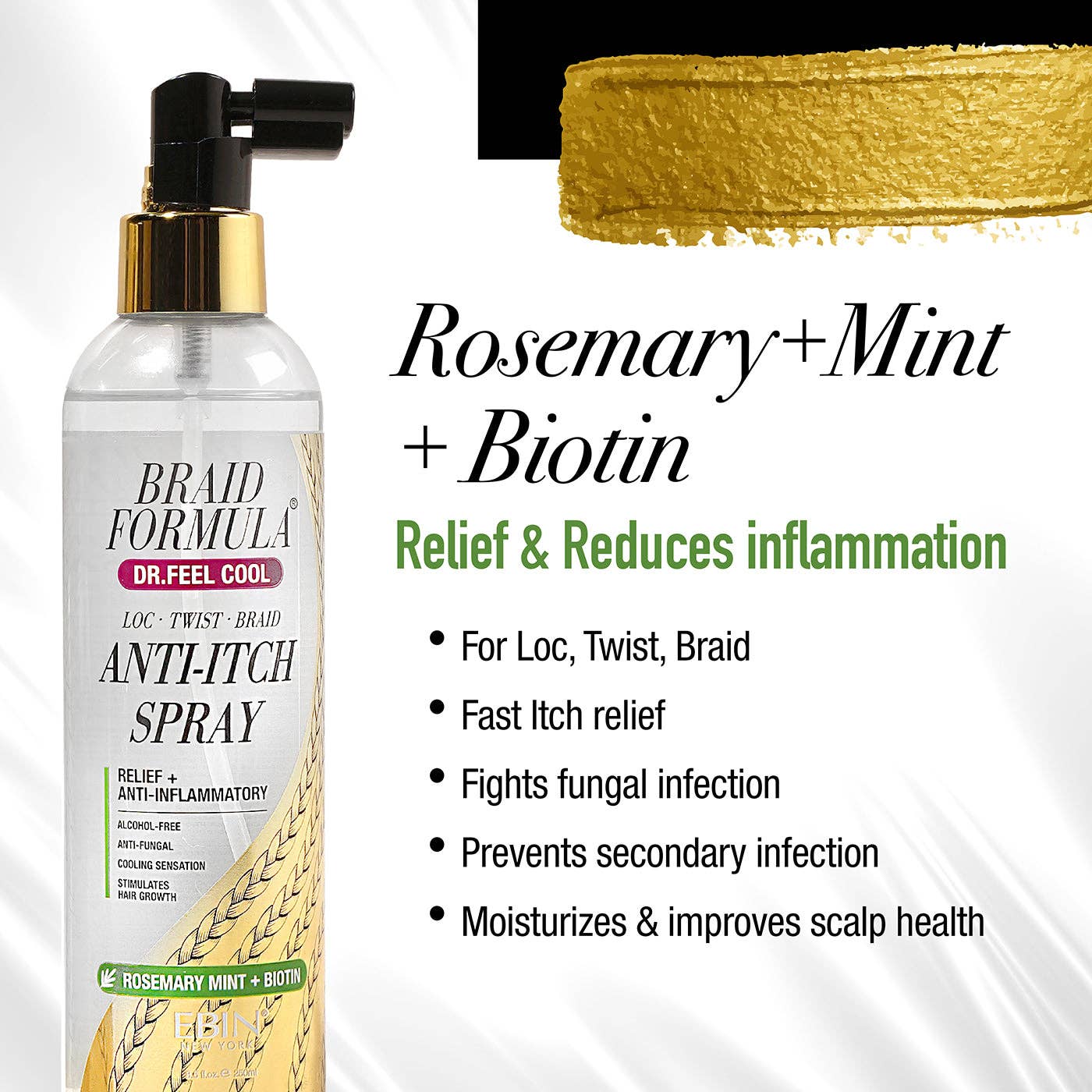 EBIN NEW YORK - Dr. Feel Cool Anti-Itch Spray - Rosemary Mint + Biotin