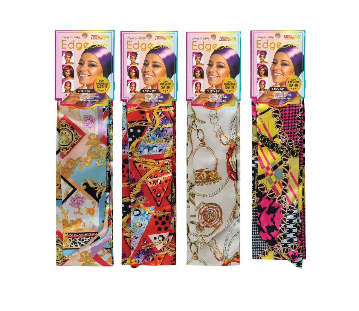 SM Beauty LLC - Edge Scarf | Printed Graphics (Assorted): TES129-130 Oriental Flower #1/ Flower #2 (12PCS)