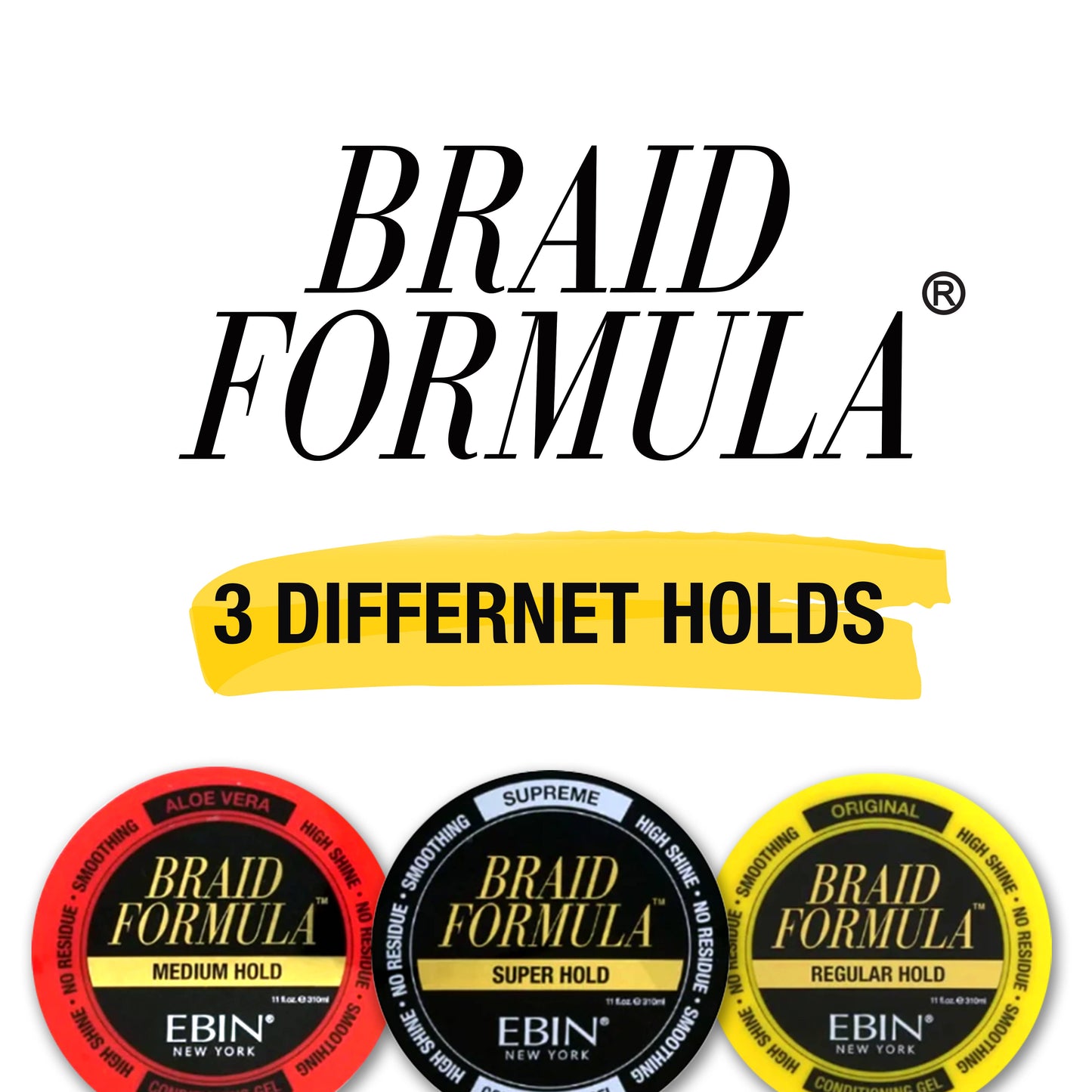 EBIN NEW YORK - BRAID FORMULA CONDITIONING GEL MEDIUM HOLD: 6.35oz / 180mL