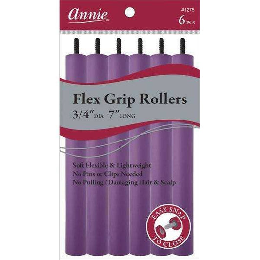 Annie - Annie Flex Grip Rollers 3/4In Dia 7In Long 6Ct Purple