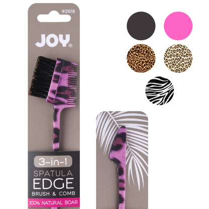 Annie - Joy 3 in 1 Spatula Edge Brush Boar Bristle Animal Asst.