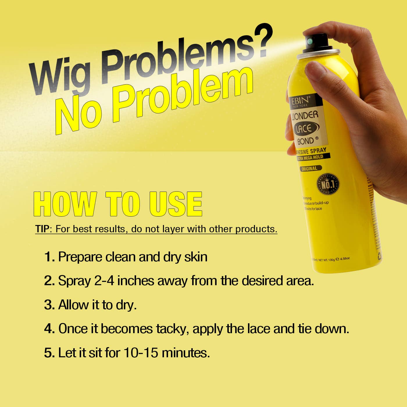EBIN NEW YORK - Wonder Lace Bond Wig Adhesive Spray - Extra Mega Hold: 80ml