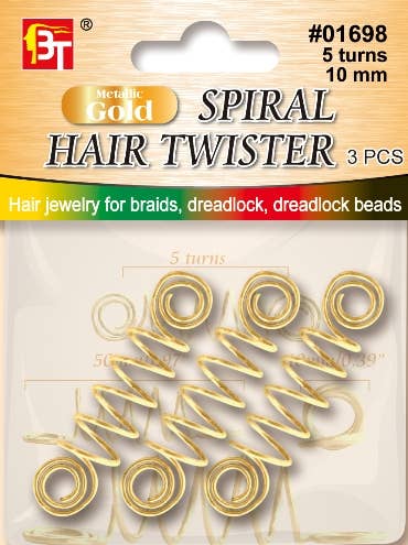 MI Hair Distribution - JEWELRY SPIRAL HAIR TWISTER-10 MM - 5 TURNS - GOLD