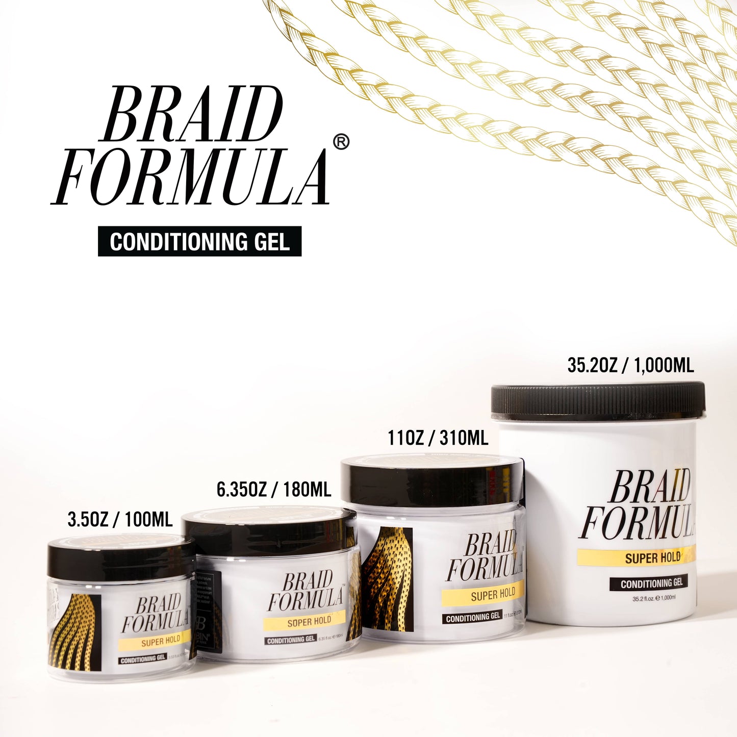 EBIN NEW YORK - BRAID FORMULA CONDITIONING GEL SUPER HOLD: 6.35oz / 180mL