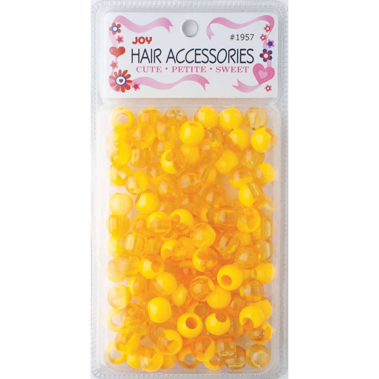 Annie - Joy Round Plastic Beads XL Two Tone Pastel Yellow