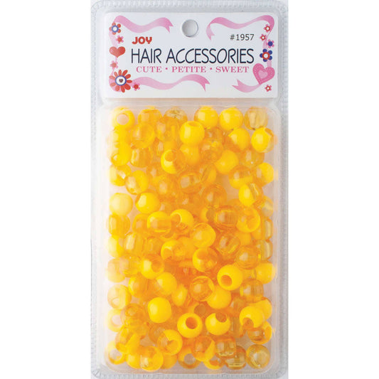 Annie - Joy Round Plastic Beads XL Two Tone Pastel Yellow