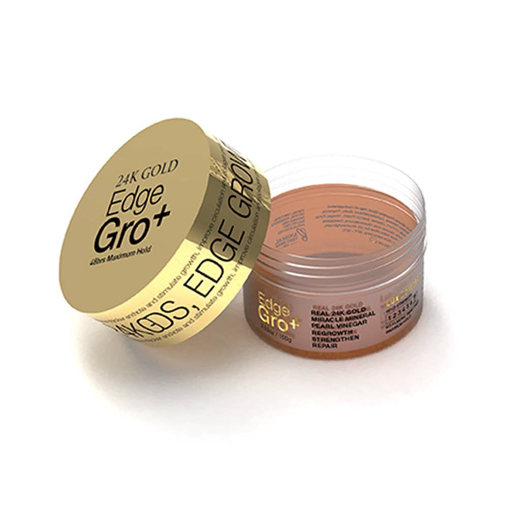 SM Beauty LLC - Lux Collection - 24k Gold Edge Gro+ 3.53oz/100g: LX23001 Edge Gro+