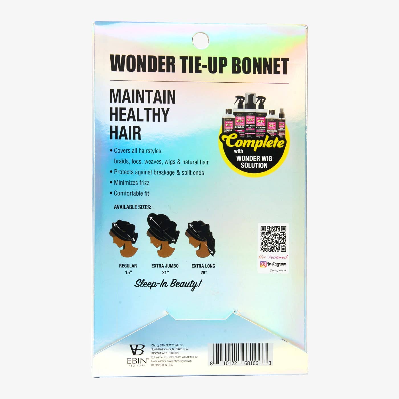 EBIN NEW YORK - Wonder Tie-Up Bonnet - X-Jumbo