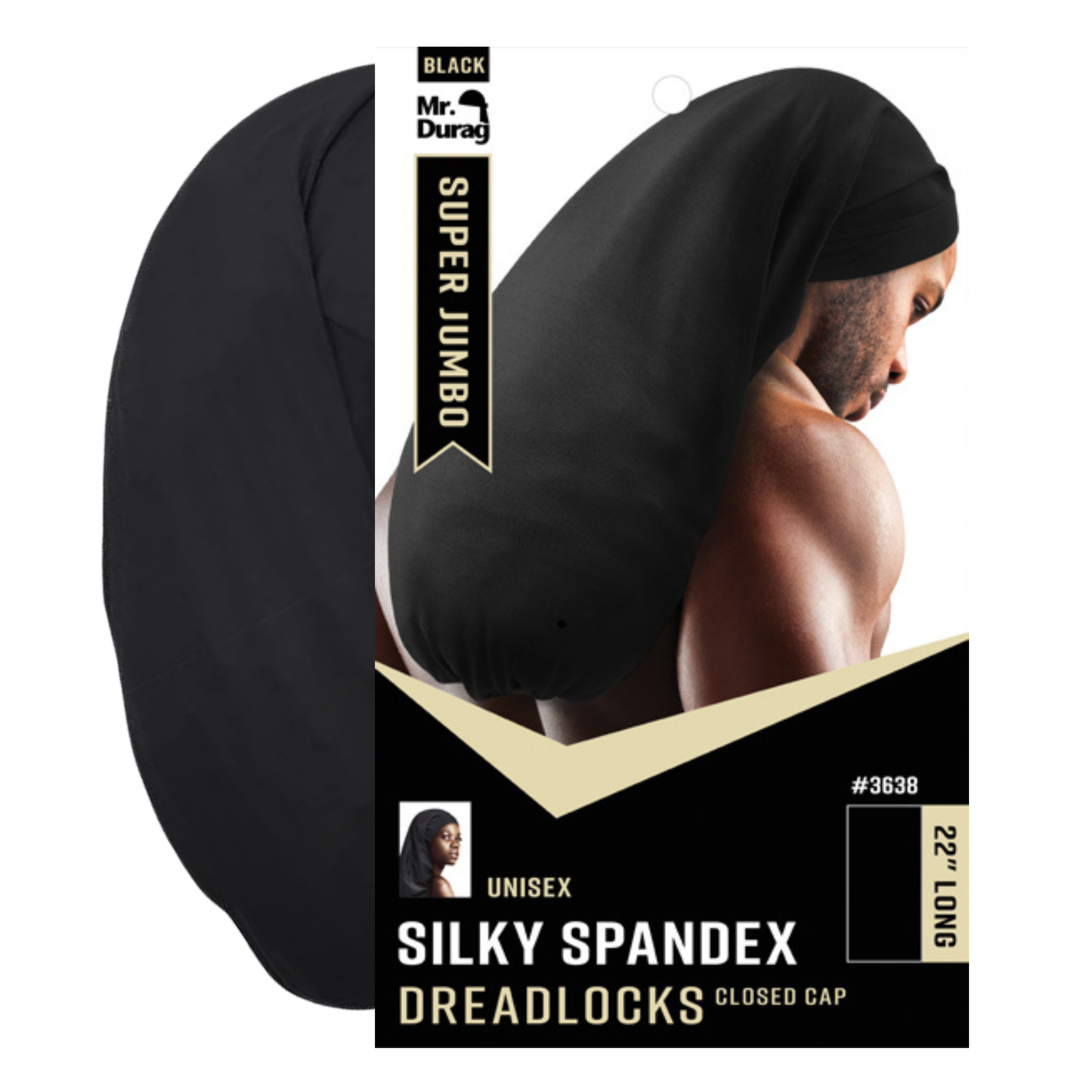 Mr. Durag Dreadlocks Wave Cap X-Jumbo, 1 Count, Black