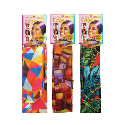 SM Beauty LLC - Edge Scarf | Printed Graphics (Assorted): TES129-130 Oriental Flower #1/ Flower #2 (12PCS)