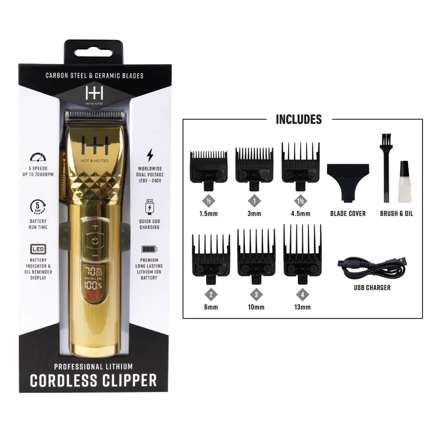 Annie - Hot & Hotter Professional Lithium Cordless Clipper Gold