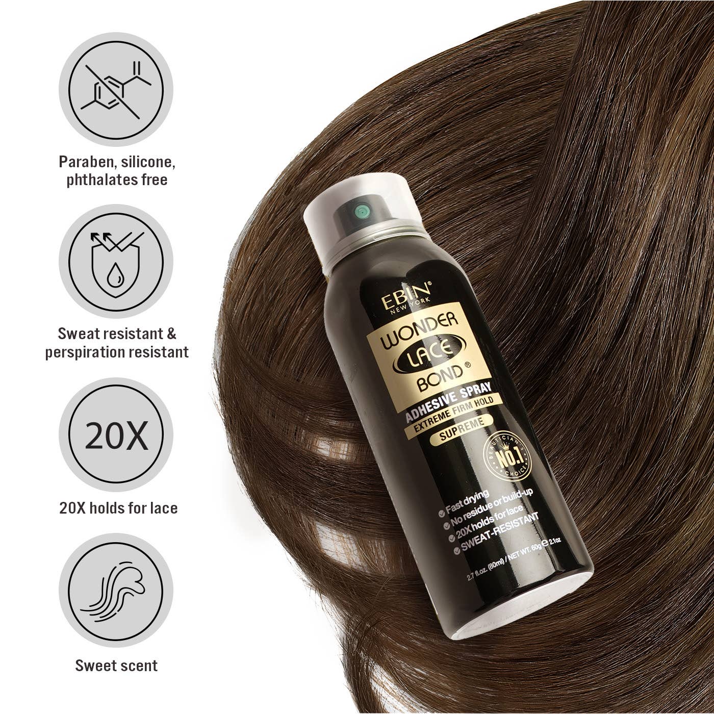 EBIN NEW YORK - Wonder Lace Bond Wig Adhesive Spray - Supreme: 80ml