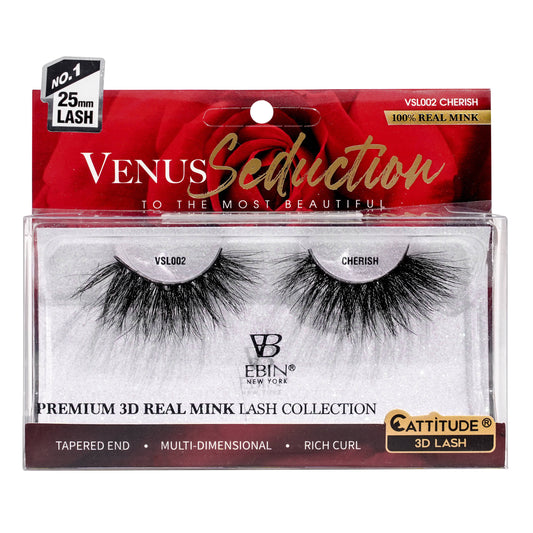 EBIN NEW YORK - Venus Seduction 25mm Real Mink 3D Lashes: Cherish