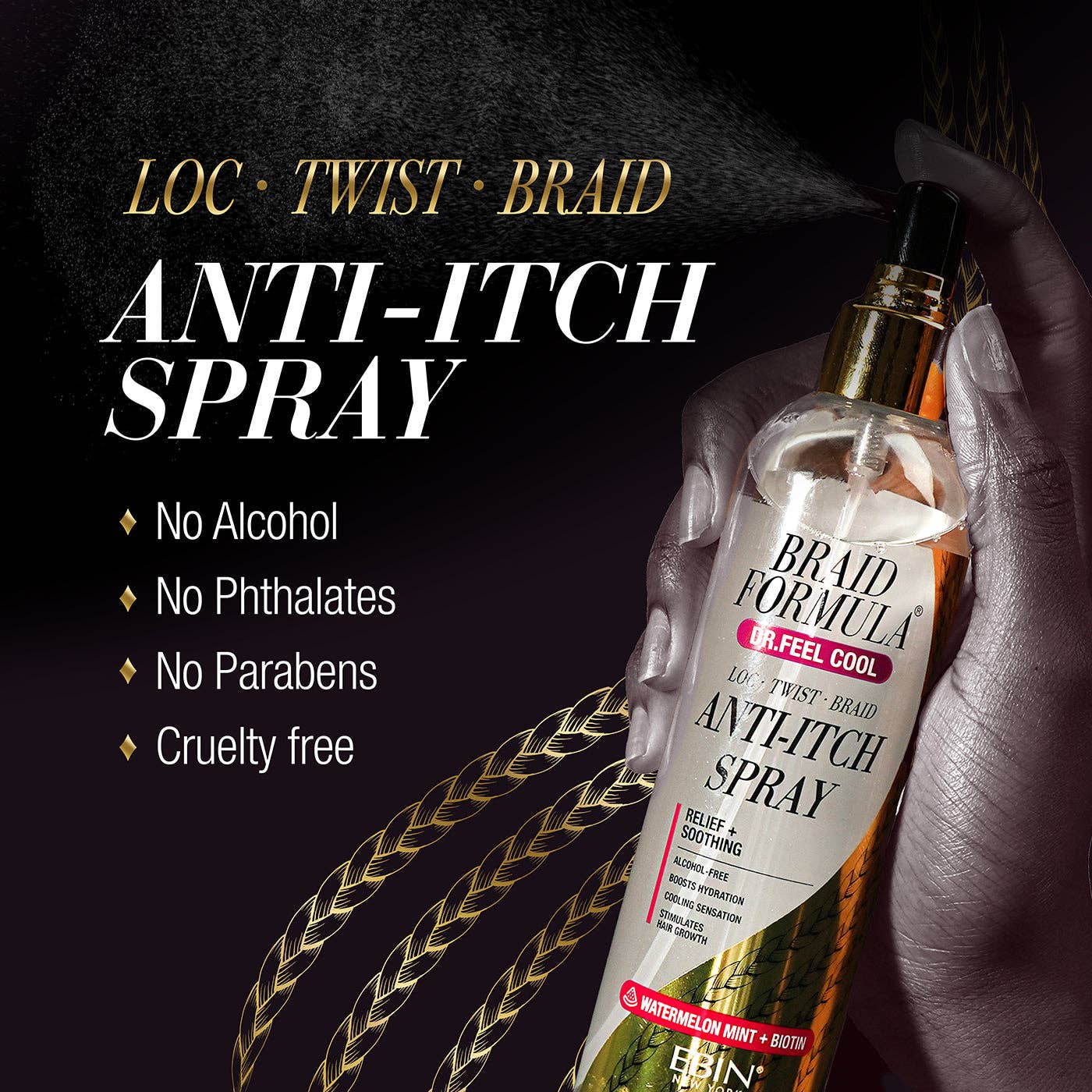 EBIN NEW YORK - Dr. Feel Cool Anti-Itch Spray - Watermelon Mint + Biotin