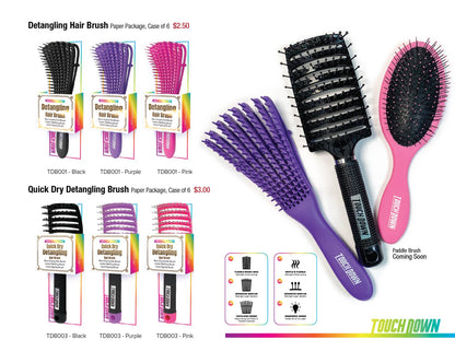 Touchdown Quick Dry Detangling Hair Brush