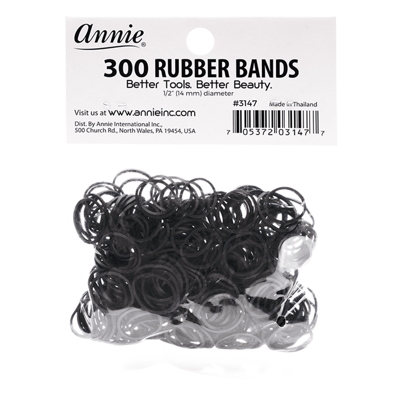 Annie - Annie Rubber Bands 300Ct Black