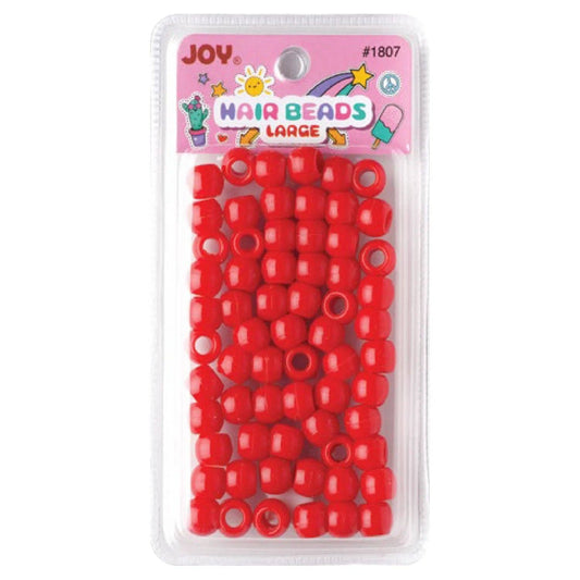 Annie - Joy Large Hair Beads 60Ct Red