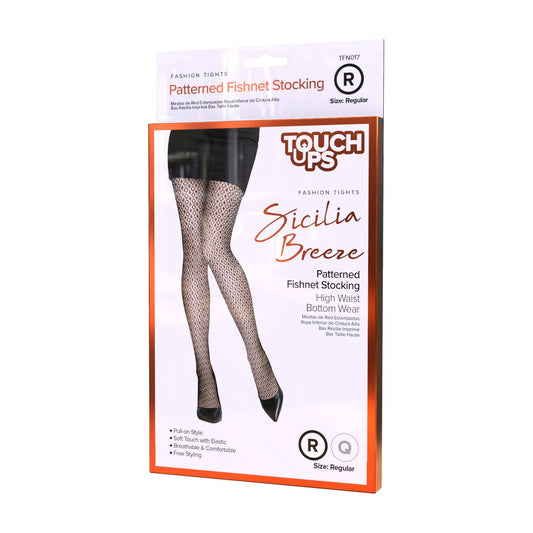 SM Beauty LLC - Touch Ups Patterned Fishnet Stockings: Sicilia Breeze 6pk - Queen