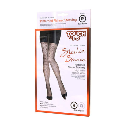 Touch Ups Patterned Fishnet Stockings: Flower Blossom - Queen