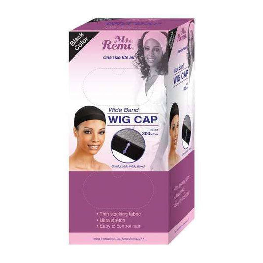 Annie - Ms. Remi Wide Band Wig Caps Bulk- Black