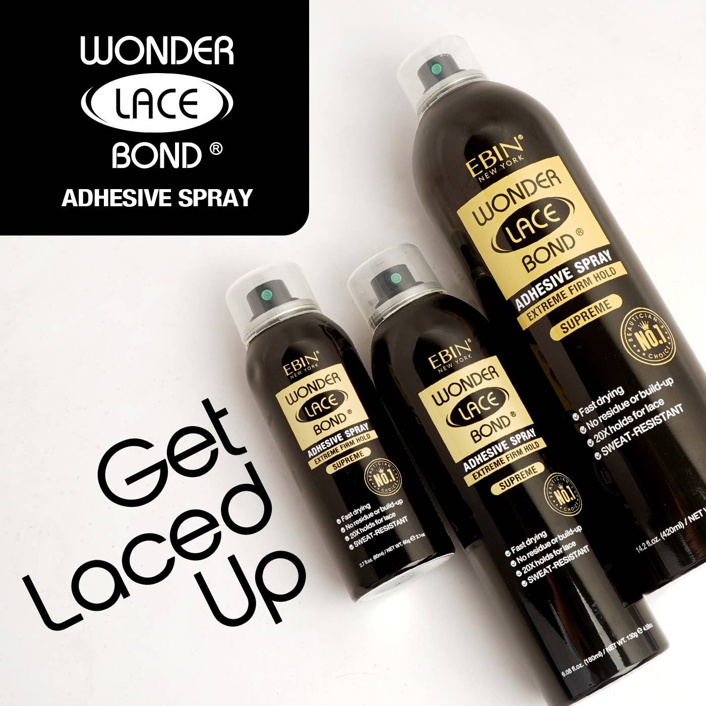 EBIN NEW YORK - Wonder Lace Bond Wig Adhesive Spray - Supreme: 80ml