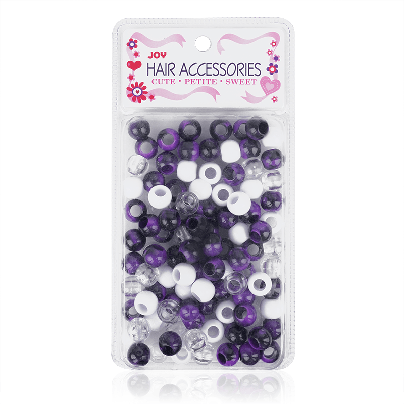 Annie - Joy Round Plastic Beads XL Dark Purple Two Tone Mix