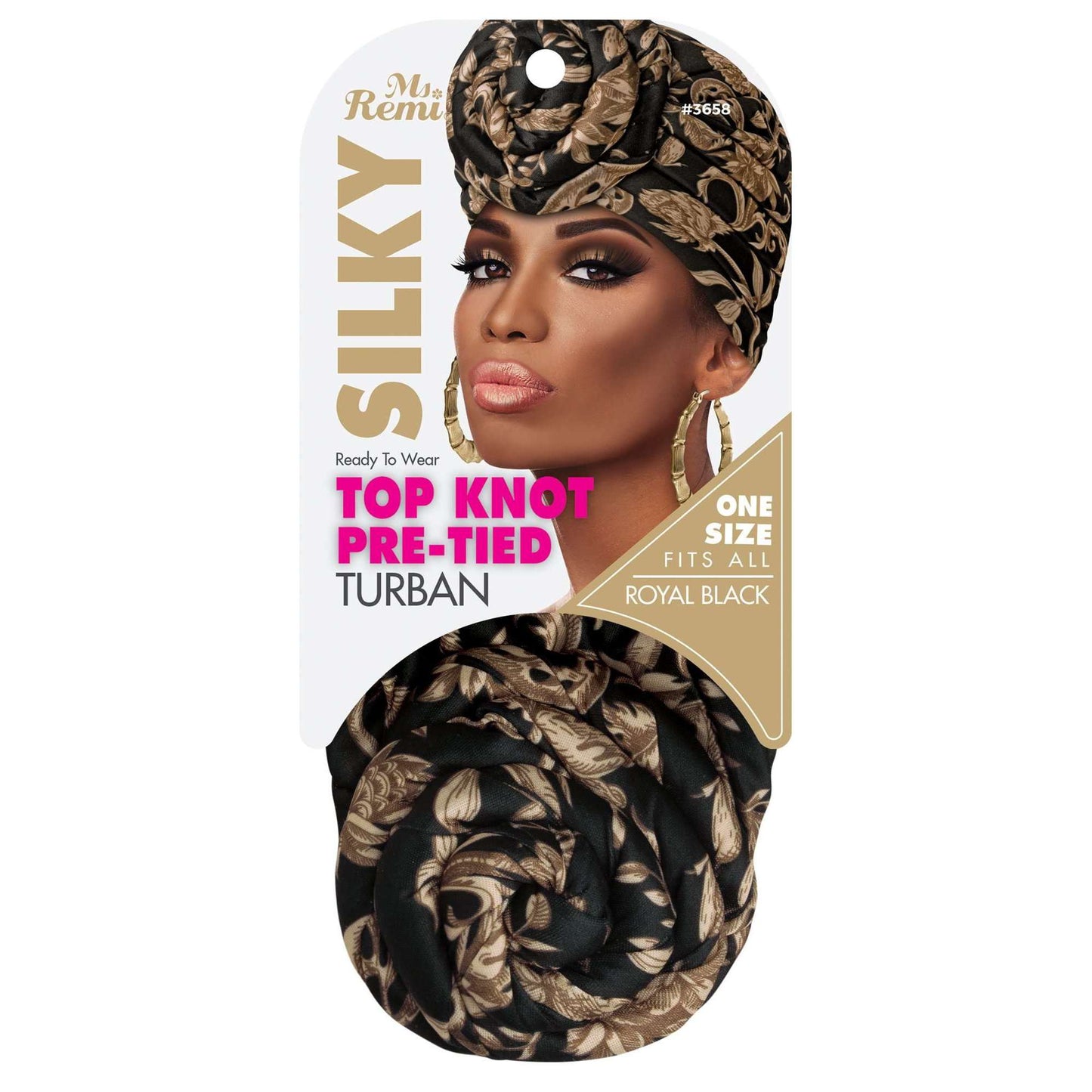 Ms. Remi Silky Top Knot Pre-Tied Turban Assorted Colors