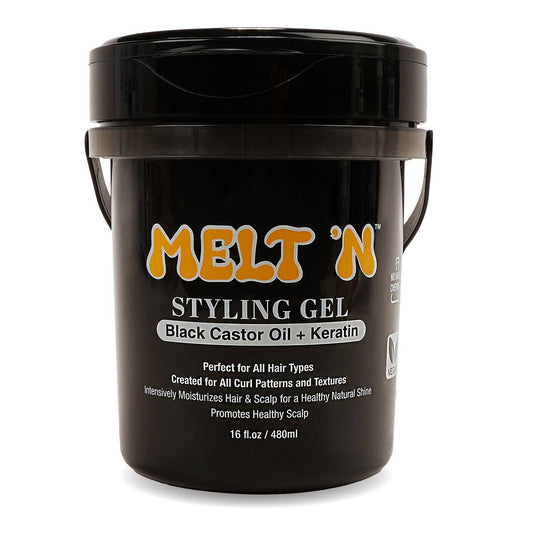EBIN NEW YORK - MELT'N Styling Gel - Black Castor Oil + Keratin: 480ml (16oz)
