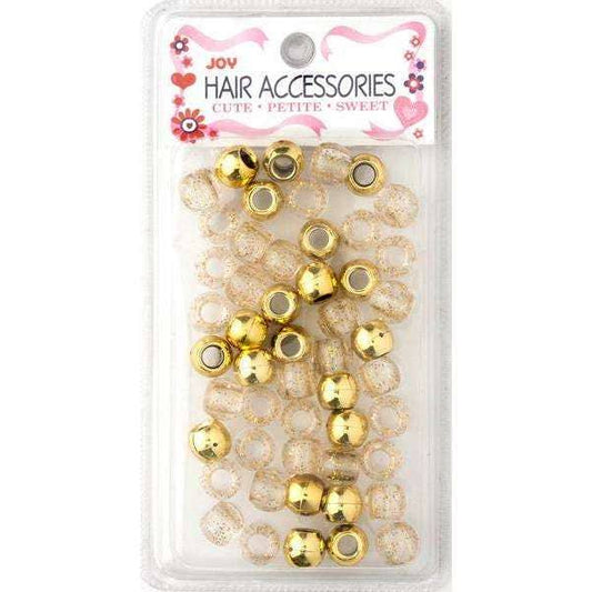 Annie - Joy Large Hair Beads 50Ct Gold Metallic & Glitter