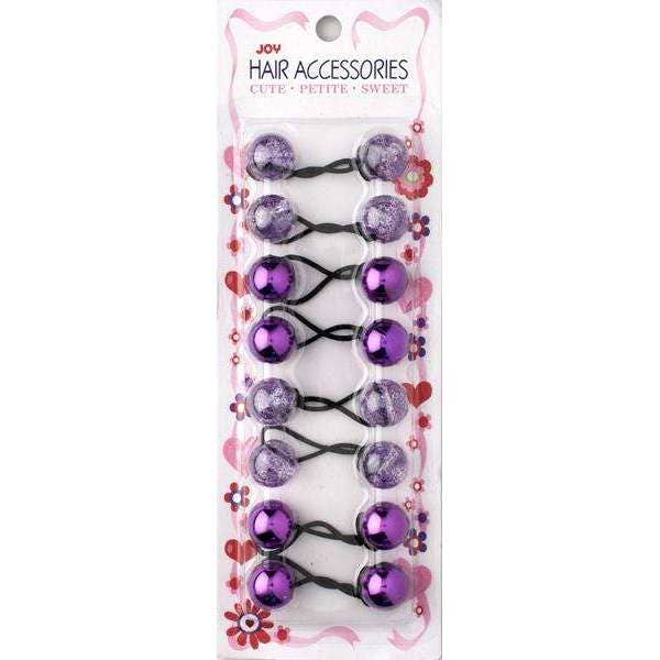 Annie International - Joy Twin Beads Ponytailers 8Ct Assorted Purple