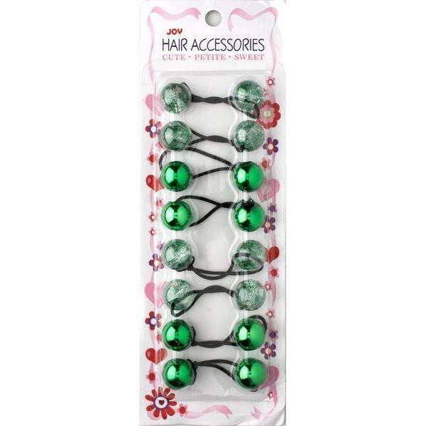 Annie International - Joy Twin Beads Ponytailers 8Ct Assorted Green