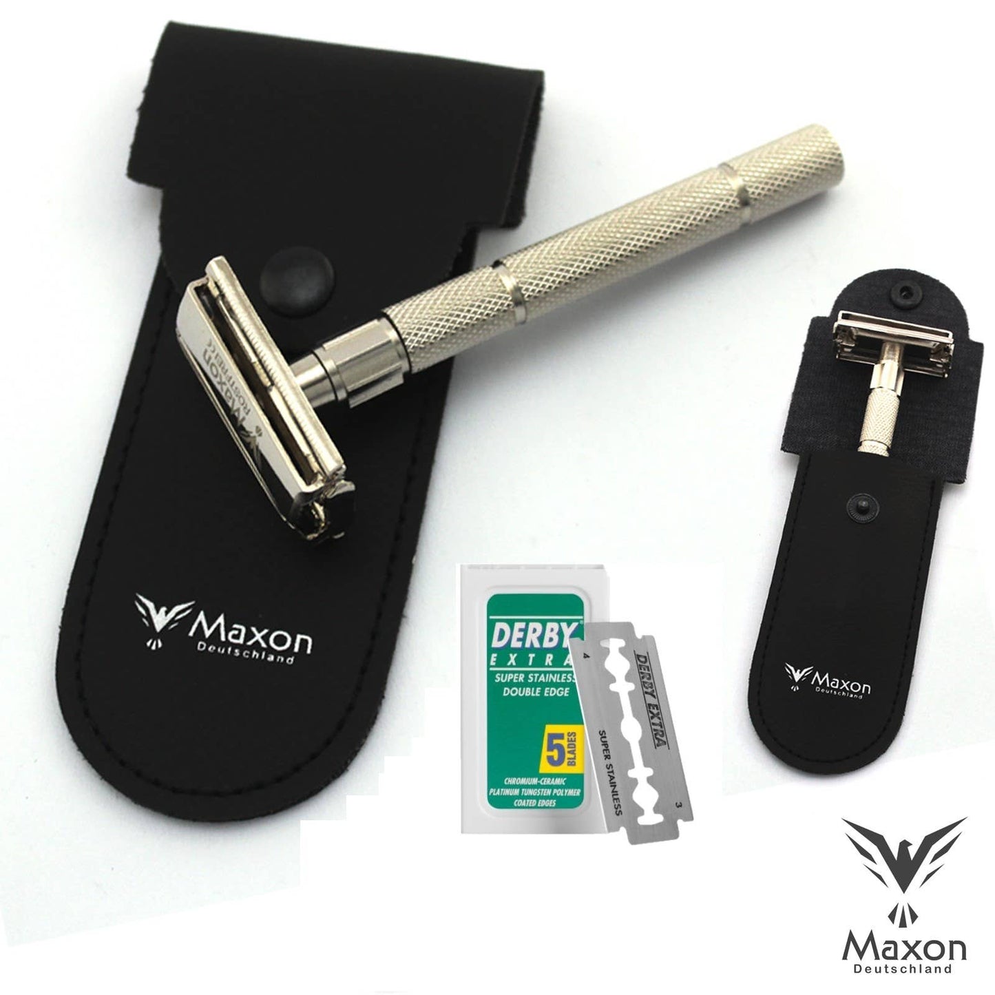 Maxon Safety Razor - Double Sided Matte Chrome Razor